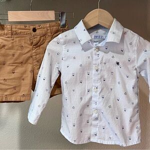 Mayoral Brand 12month collared shirt and shorts set